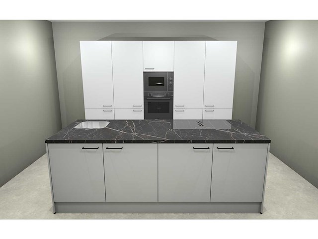 Häcker concept130 topsoft kristalwit mat eiland keuken opstelling - afbeelding 12 van  27