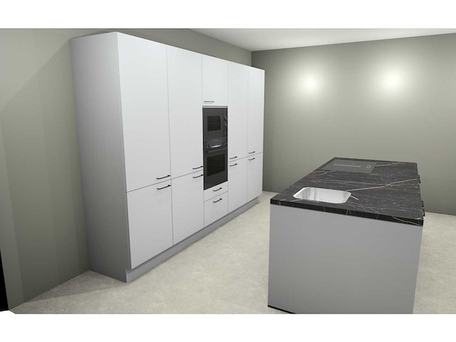Häcker concept130 topsoft kristalwit mat eiland keuken opstelling - afbeelding 10 van  13