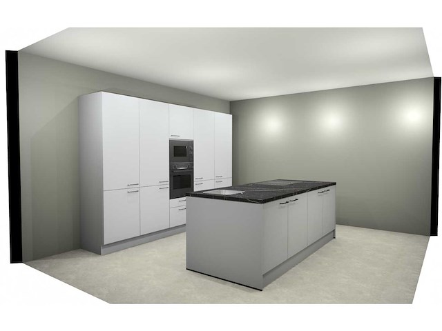 Häcker concept130 topsoft kristalwit mat eiland keuken opstelling - afbeelding 11 van  13