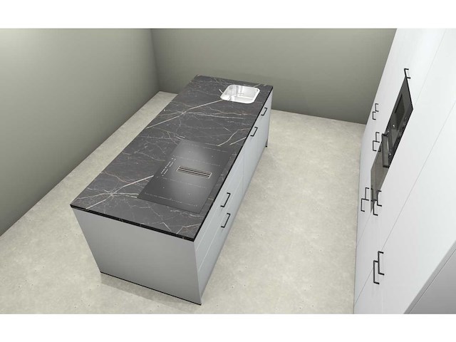 Häcker concept130 topsoft kristalwit mat eiland keuken opstelling - afbeelding 12 van  13
