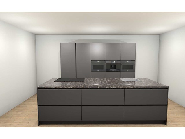 Häcker concept130 topsoft mat lak grafiet eiland keuken - afbeelding 8 van  19