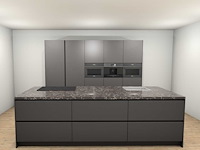 Häcker concept130 topsoft mat lak grafiet eiland keuken - afbeelding 1 van  24