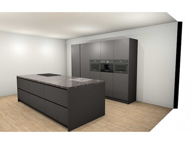 Häcker concept130 topsoft mat lak grafiet eiland keuken - afbeelding 13 van  16