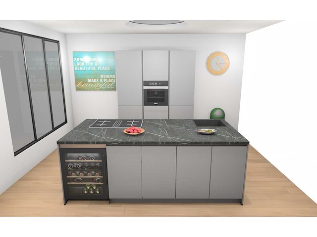 Häcker concept130 topsoft mat parelgrijs lak eiland keuken - afbeelding 5 van  19