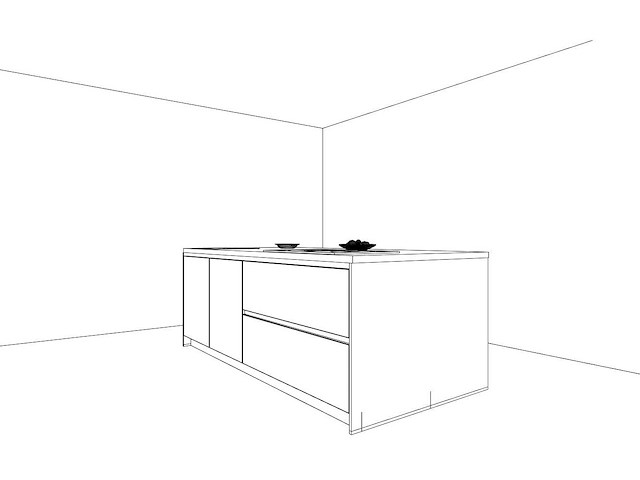 Häcker concept130 topsoft mat parelgrijs lak eiland keuken - afbeelding 1 van  9