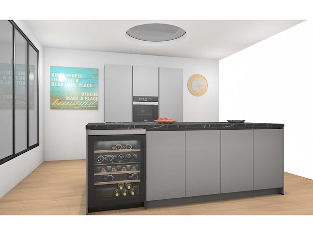 Häcker concept130 topsoft mat parelgrijs lak eiland keuken - afbeelding 4 van  9