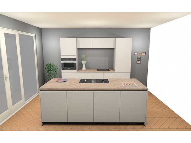 Häcker concept130 topsoft mat satijn lak eiland keuken - afbeelding 1 van  13