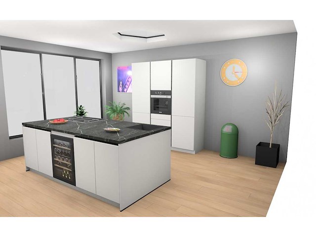 Häcker concept130 topsoft mat wit lak eiland keuken - afbeelding 26 van  31