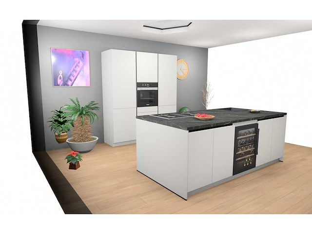 Häcker concept130 topsoft mat wit lak eiland keuken - afbeelding 29 van  31