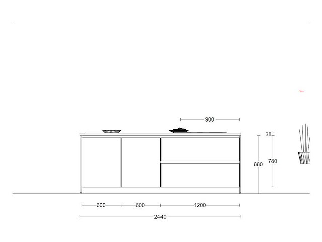 Häcker concept130 topsoft mat wit lak eiland keuken - afbeelding 2 van  23