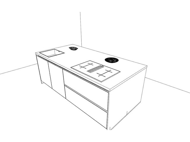 Häcker concept130 topsoft mat wit lak eiland keuken - afbeelding 20 van  23