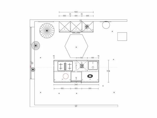 Häcker concept130 topsoft mat wit lak eiland keuken - afbeelding 31 van  31