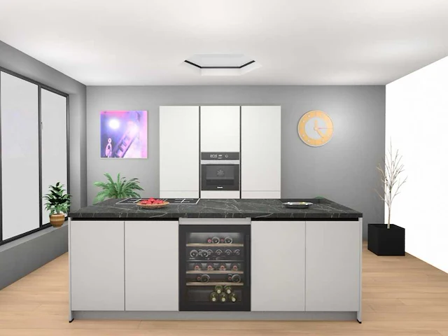 Häcker concept130 topsoft mat wit lak eiland keuken - afbeelding 1 van  31