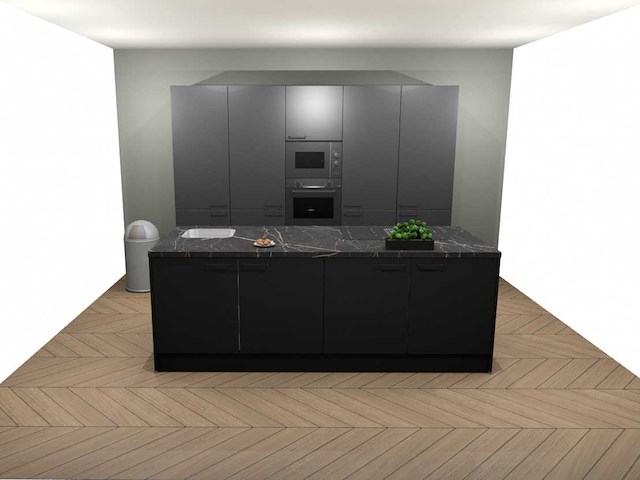 Häcker concept130 topsoft mat zwart eiland keuken - afbeelding 1 van  33