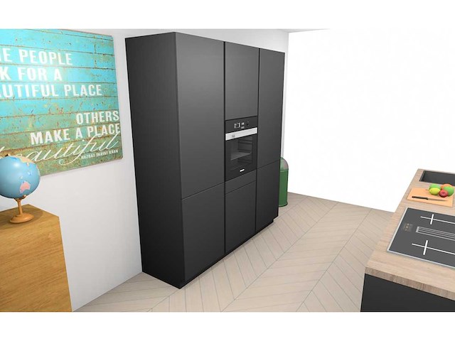 Häcker concept130 topsoft mat zwart lak eiland - afbeelding 28 van  29