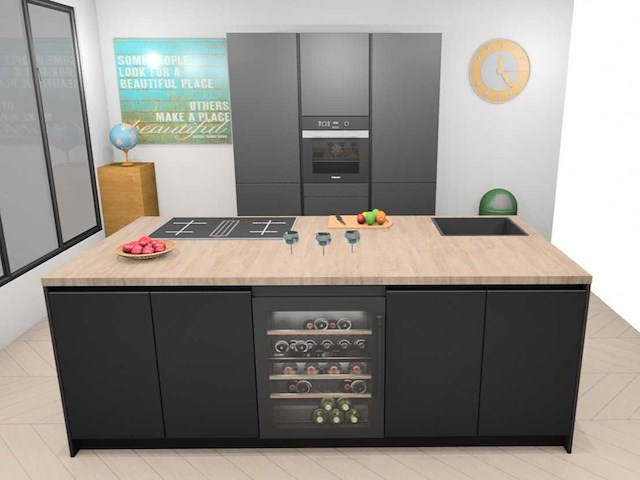 Häcker concept130 topsoft mat zwart lak eiland - afbeelding 4 van  29