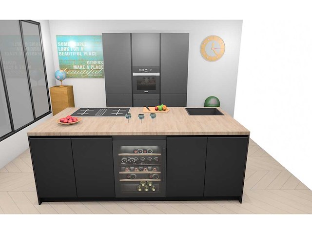Häcker concept130 topsoft mat zwart lak eiland - afbeelding 2 van  29