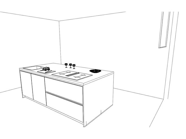 Häcker concept130 topsoft mat zwart lak eiland - afbeelding 5 van  18