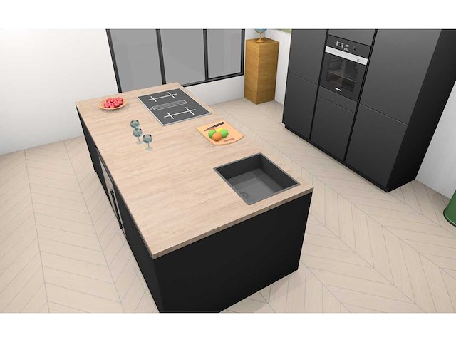 Häcker concept130 topsoft mat zwart lak eiland - afbeelding 16 van  18