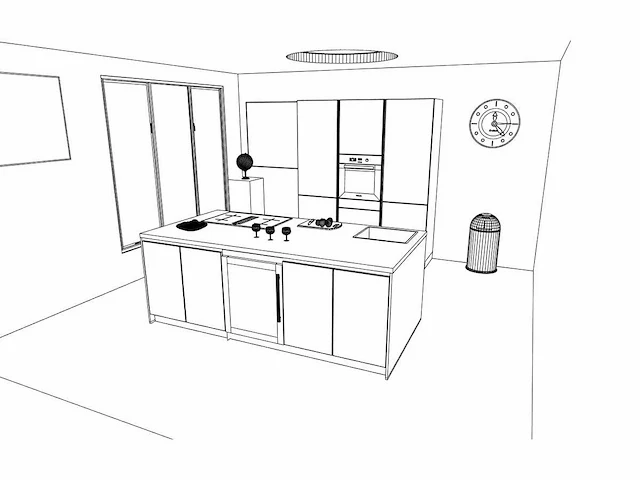 Häcker concept130 topsoft mat zwart lak eiland - afbeelding 2 van  29