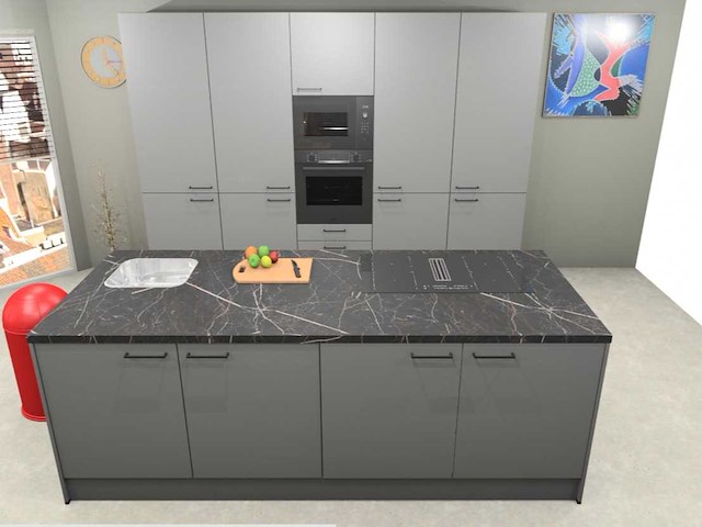 Häcker concept130 topsoft parelgrijs mat eiland - afbeelding 1 van  29