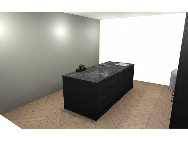 Häcker concept130 topsoft zwart mat eiland - afbeelding 11 van  14