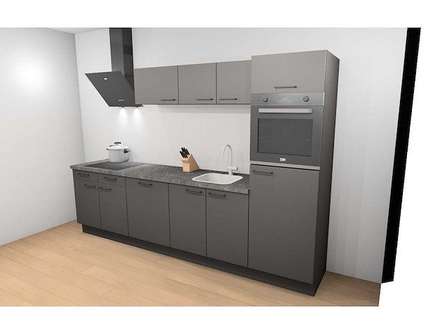 Häcker concept130 uno grafiet mat recht keuken - afbeelding 6 van  23