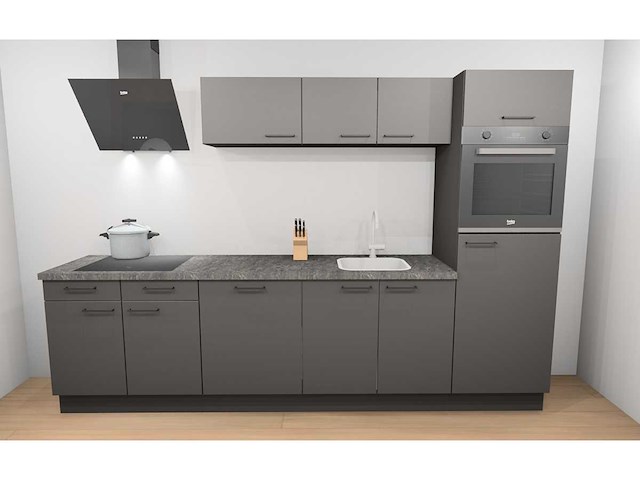 Häcker concept130 uno grafiet mat recht keuken - afbeelding 9 van  23