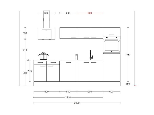 Häcker concept130 uno grafiet mat recht keuken - afbeelding 10 van  23