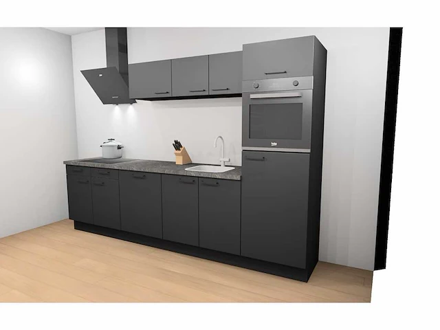 Häcker concept130 uno zwart mat recht keuken - afbeelding 18 van  22