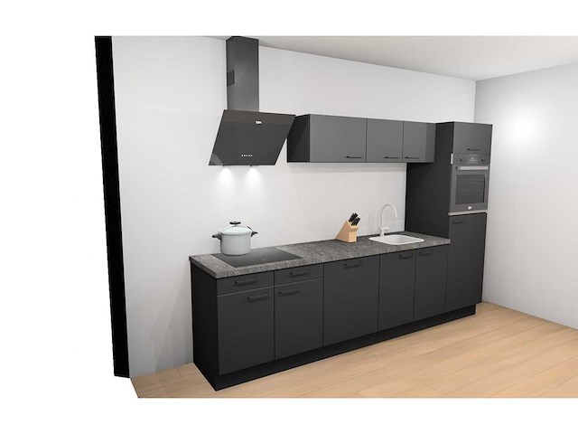 Häcker concept130 uno zwart mat recht keuken - afbeelding 12 van  17