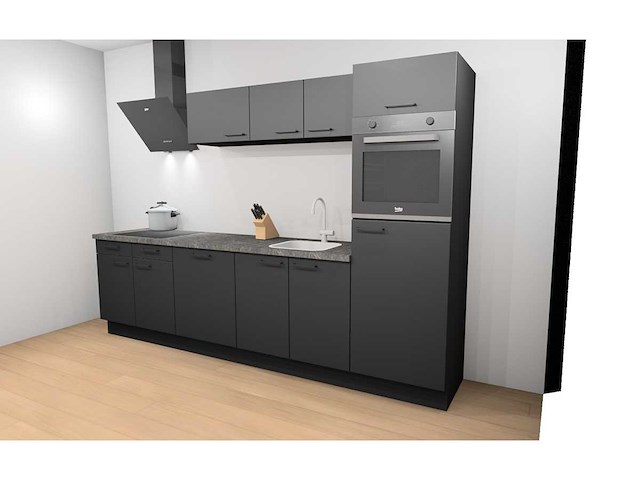 Häcker concept130 uno zwart mat recht keuken - afbeelding 13 van  17