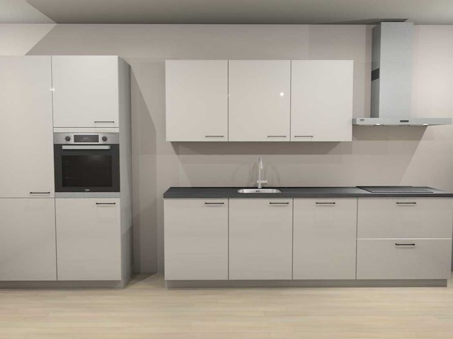 Häcker concept130 wit hoogglans recht opgestelde keuken - afbeelding 1 van  14