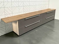 Häcker keukenopstelling zilverbruin 360cm met xxl lades