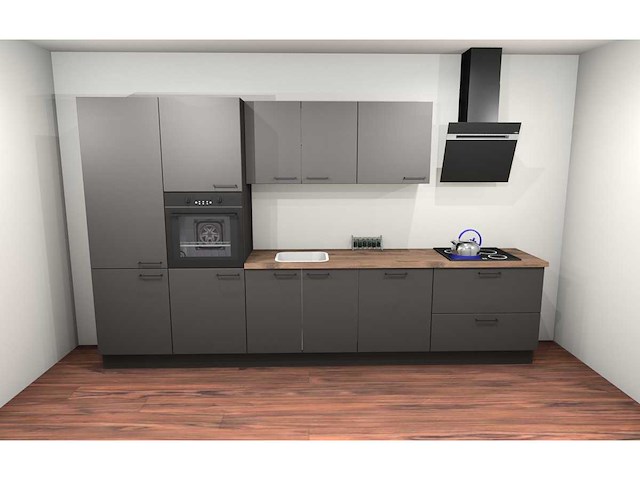Häcker topsoft grafiet mat recht keuken - afbeelding 3 van  12