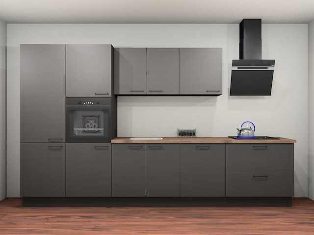 Häcker topsoft grafiet mat recht keuken - afbeelding 8 van  15