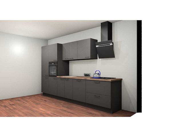 Häcker topsoft grafiet mat recht keuken - afbeelding 8 van  10