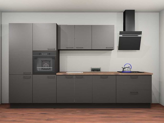 Häcker topsoft grafiet mat recht keuken - afbeelding 1 van  8