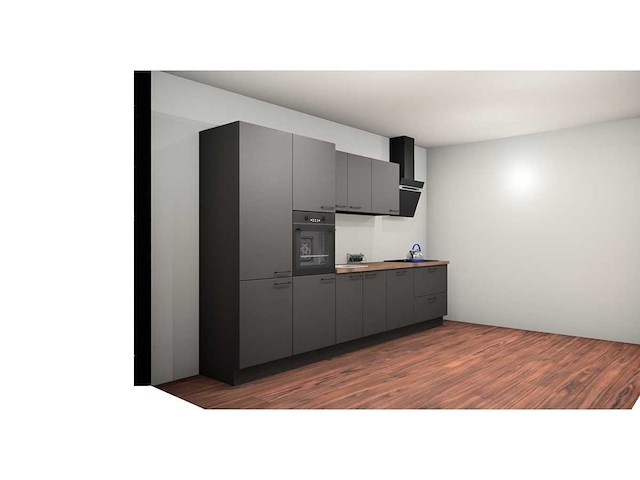 Häcker topsoft grafiet mat recht keuken - afbeelding 6 van  8