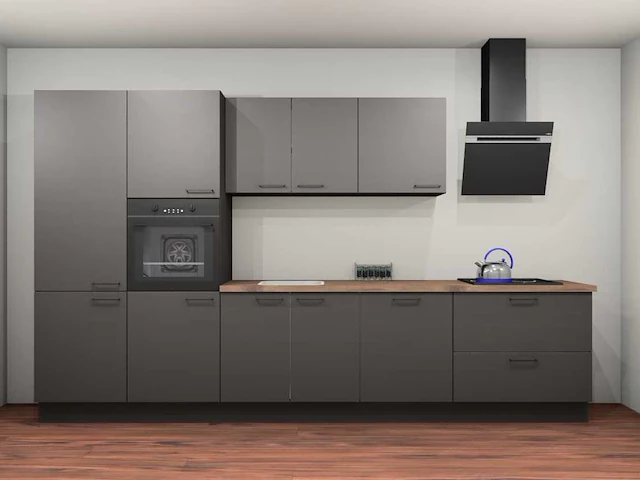 Häcker topsoft grafiet mat recht keuken - afbeelding 1 van  16