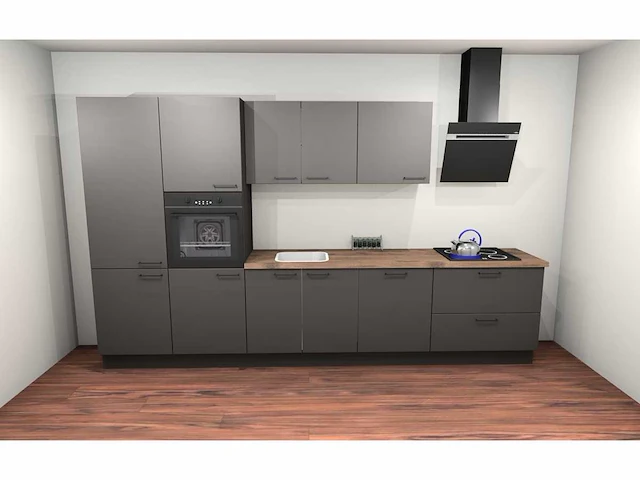 Häcker topsoft grafiet mat recht keuken - afbeelding 10 van  16