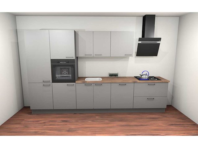 Häcker topsoft parelgrijs recht keuken - afbeelding 12 van  15