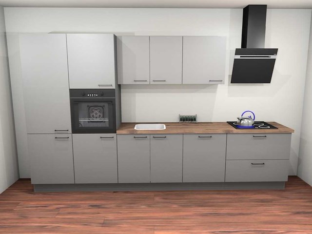 Häcker topsoft parelgrijs recht keuken - afbeelding 1 van  18