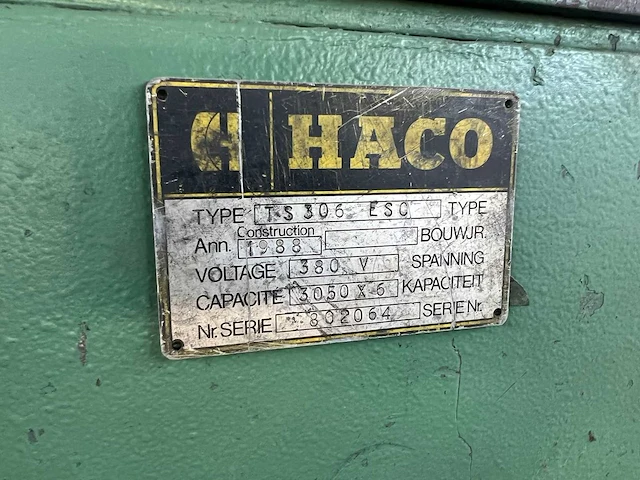 Haco - 1988 - ts 306 esc - guillotineschaar - afbeelding 8 van  8