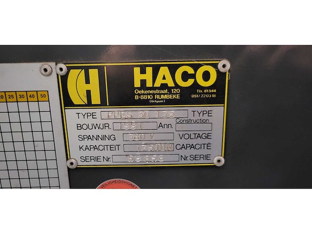 Haco - 1991 - ppes 30135 - cnc-kantbank - afbeelding 4 van  7