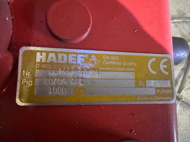 Hadef - elektrische kettingtakel 1.000kg - afbeelding 4 van  7