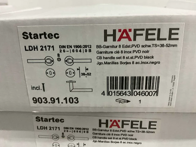 Háfele - ldh-2171 - 8 sets deurklinken inclusief wc-badkamersluiting - afbeelding 5 van  6