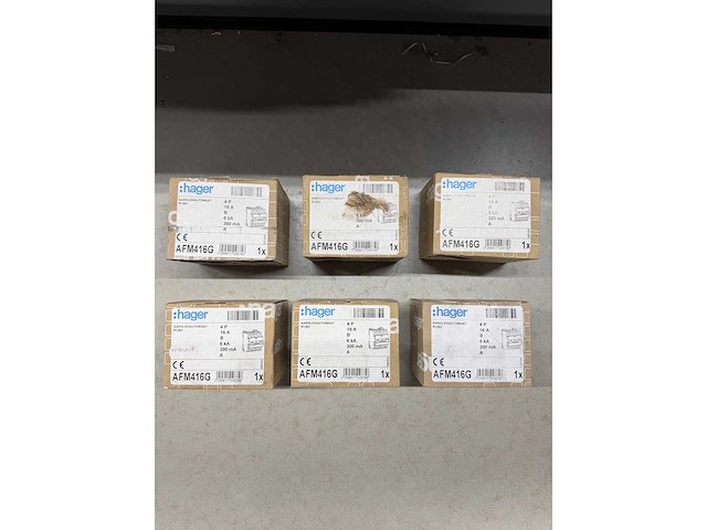 Hager - afm416g - aardlekautomaat 4-polig 16 a b-karakteristiek 6 ka, 300 ma klasse a (6x) - afbeelding 5 van  5