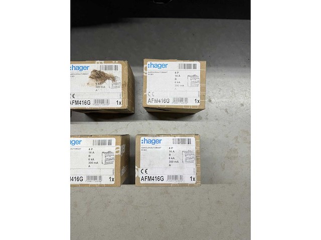 Hager - afm416g - aardlekautomaat 4-polig 16 a b-karakteristiek 6 ka, 300 ma klasse a (6x) - afbeelding 4 van  5