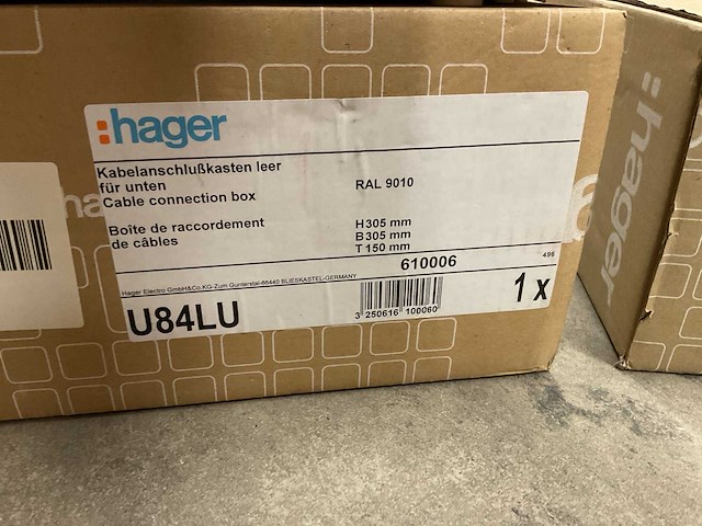 Hager u84lu + u84ls kabel aansluitkast (leeg) (2x) - afbeelding 2 van  2